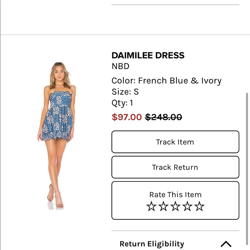 NBD size S Daimilee dress from Revolve (sold out)